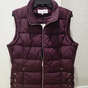 Calvin Klein Burgundy Puffer Jacket